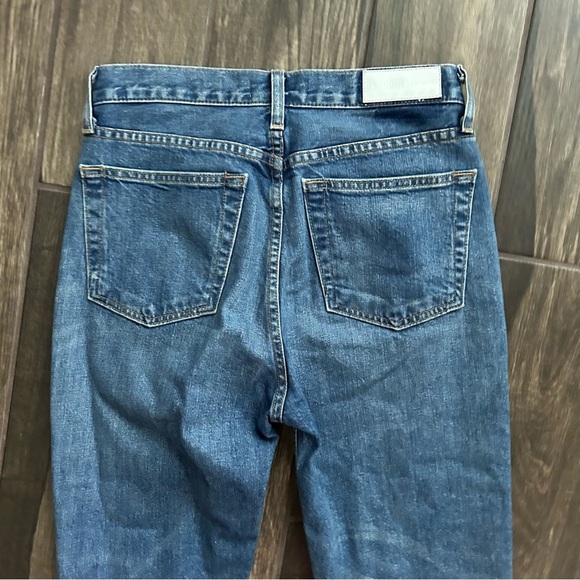 RE/DONE High Rise Ankle Crop Jeans in Medium Vintage Wash Sz 27 - Picture 8 of 10